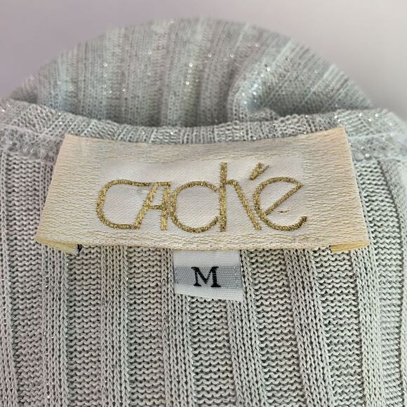 CACHE silver shimmer knit shell - Picture 7 of 7